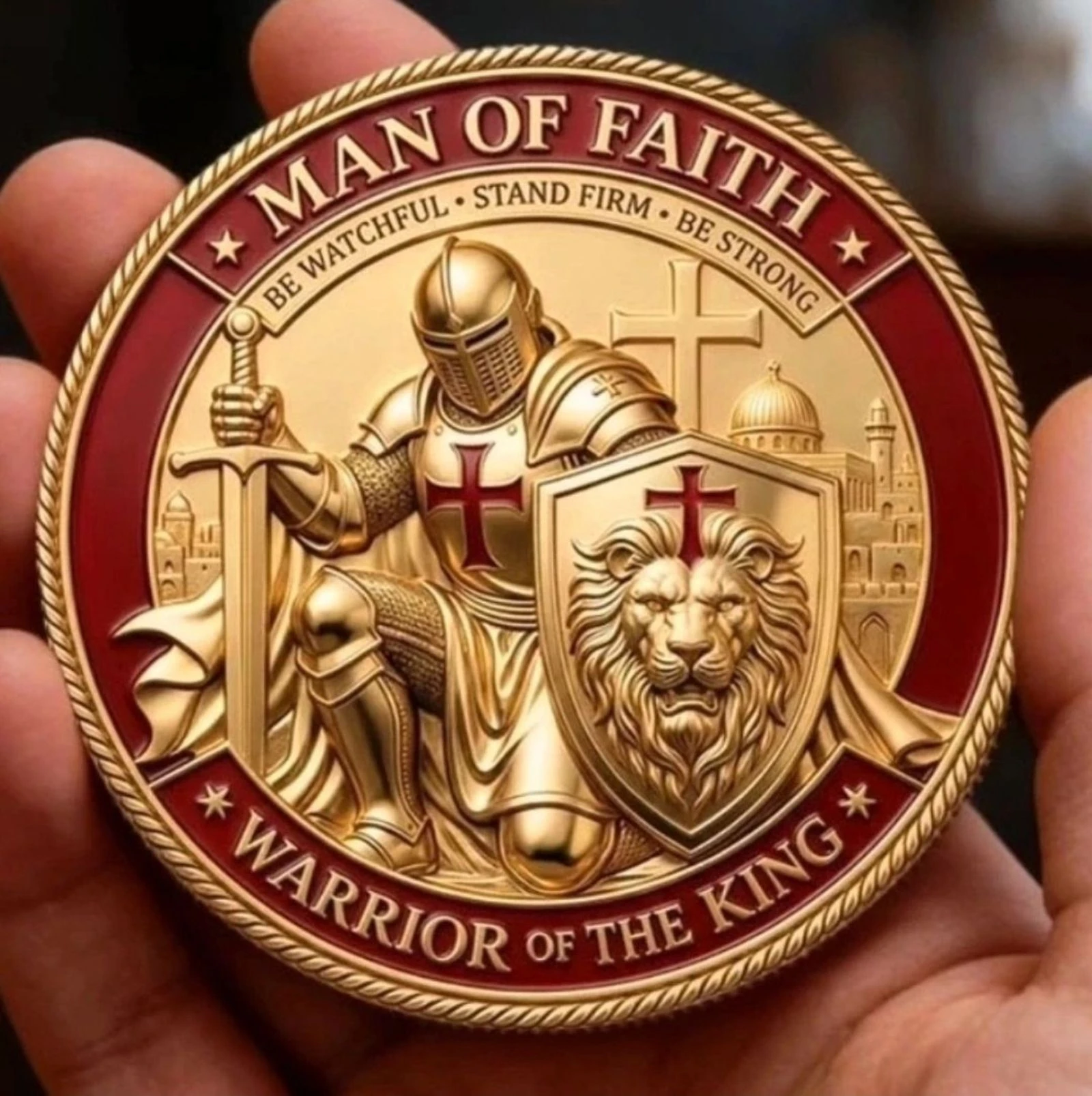 Zeer mooie medaille, Tempelridder. Diameter 4cm – photo 2